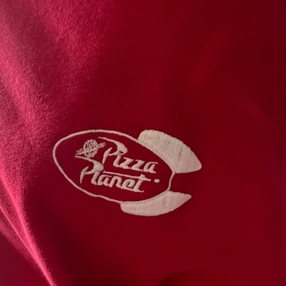 Disney Pixar Toy Story Pizza Planet Red Hooded Sweatshirt Unisex Design Medium - Picture 4 of 5
